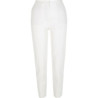 White slim trousers